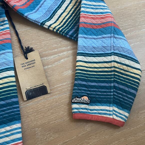 Chubbies Men's Long-Sleeve Even Keel Textured-Stripe-Pattern 1/4-Zip Pullover - Picture 3 of 5